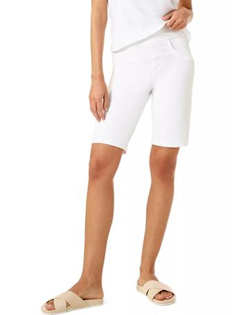 HUE - Game Changing Denim Bermuda Shorts WHITE