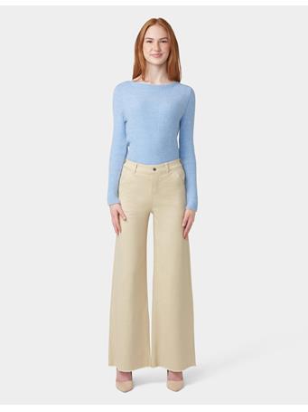 HUE - Frayed Edge Wide Leg Denim ECRU