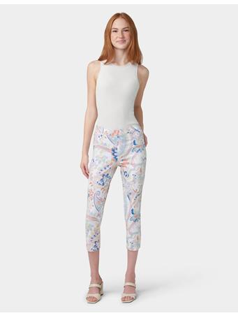 HUE - Paisley Denim Capri WHITE MULTI