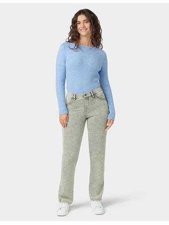 HUE - Ultra Soft Denim Baby Bootcut LT GREEN ACID WASH