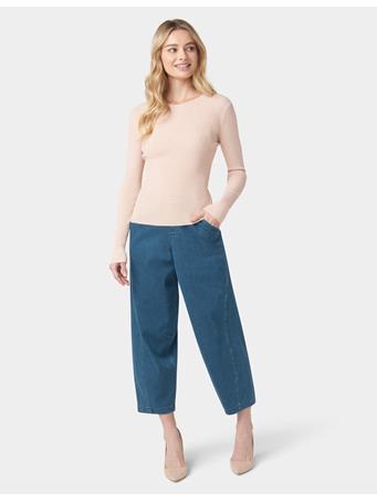 HUE - Denim Barrel Leg Skimmer MEDIUM WASH BLUE