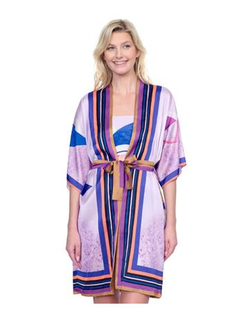 GOTTEX - Paradiso Robe with Flutter Sleeves and Tie MULTI