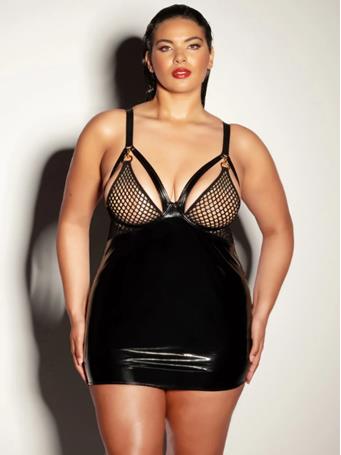 OH LA LA CHERI - Fetish Curvy Excitement Babydoll Dress BLACK