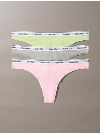CALVIN KLEIN - Modern Logo 3-Pack Low Rise Thong WAB HIGHLINE GR