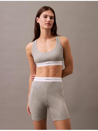 CALVIN KLEIN - Cotton Modal Stretch Rib Lightly Lined Bralette P7A GREY HEATHE