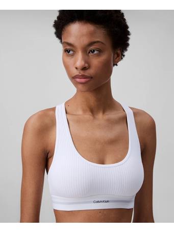 CALVIN KLEIN - Cotton Modal Stretch Rib Lightly Lined Bralette 100 WHITE