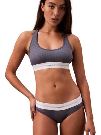CALVIN KLEIN - Cotton Modal Stretch Rib Bikini FCG GRISAILLE