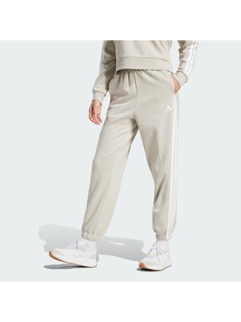 ADIDAS - Essentials 3-Stripes Fleece Loose-Fit Pants BEIGE
