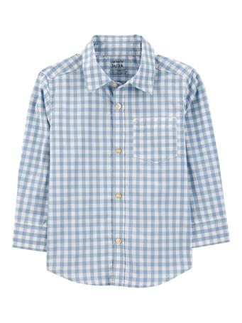 CARTER'S - Toddler Plaid Woven Long-Sleeve Button-Down Shirt BLUE