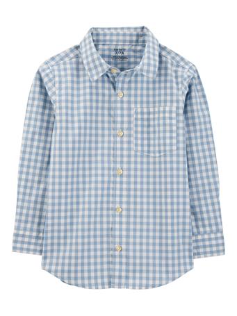 CARTER'S - Kid Plaid Woven Long-Sleeve Button-Down Shirt BLUE