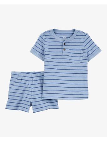 CARTER'S - Toddler 2-Piece Striped Henley Outfit Set BLUE