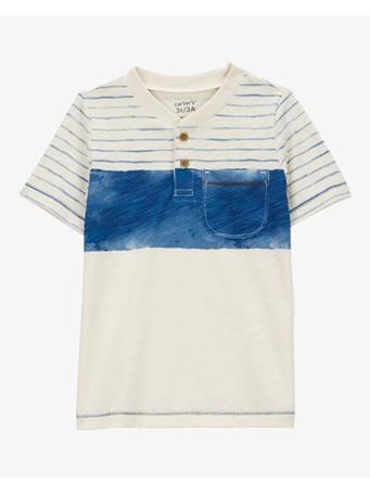 CARTER'S - Toddler Colorblock Knit Short-Sleeve Henley IVORY