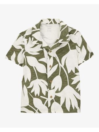 CARTER'S - Toddler Tropical Print Cotton Blend Short-Sleeve Fashion Top GREEN