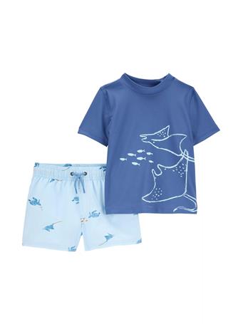 CARTER'S - Toddler Boys 2 Piece Rashguard Swim Set NAVY