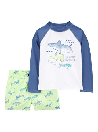 CARTER'S - 2-Piece Fish Printed Rashguard Set BLUE