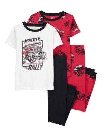 CARTER'S - Kid 4-Piece Truck Cotton Pajamas RED