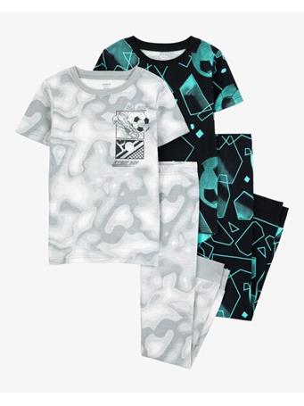 CARTER'S - Kid 4-Piece Sports Cotton Pajamas GREY