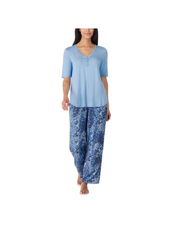 ELLEN TRACY - 2 Piece Long PJ 3/4 BLUE/PK