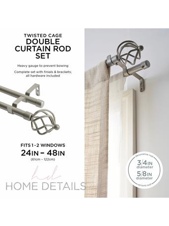 KENNEDY INTERNATIONAL - Twisted Cage Double Curtain Rod SATIN