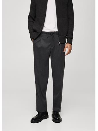 MANGO - Regular Fit Cord Pleated Trousers GREY