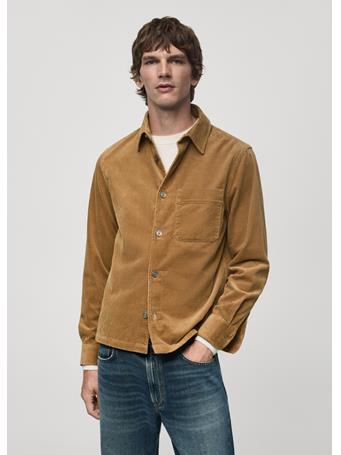 MANGO - Corduroy Overshirt With Pockets CAMEL