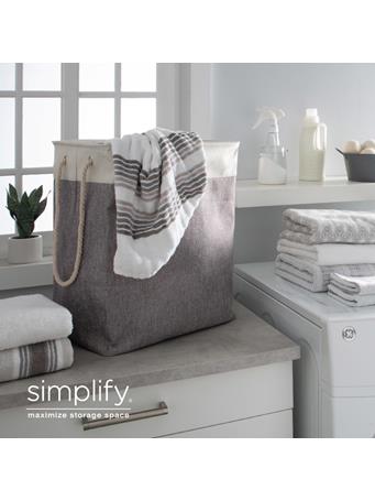 SIMPLIFY - Collapsible Landry Hamper with Rope Handles GREY