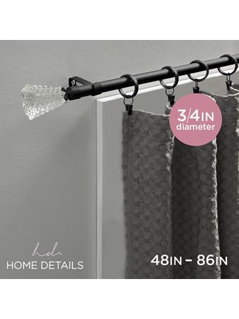 KENNEDY INTERNATIONAL - Crystal Single Curtain Rod BLACK