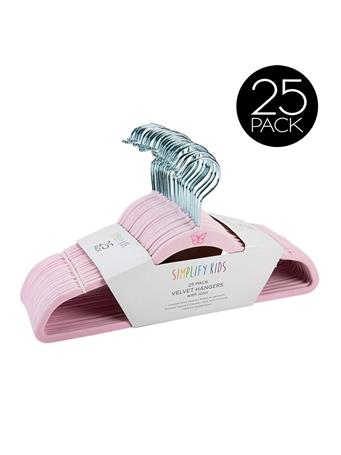 KENNEDY INTERNATIONAL - Kids Velvet Hangers - 25 Pack BLUSH