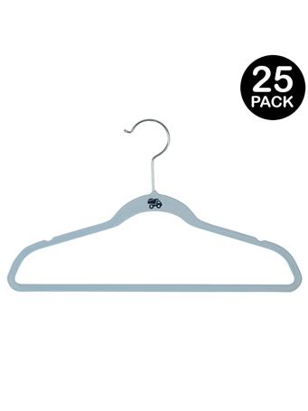 KENNEDY INTERNATIONAL - Kids Velvet Hangers - 25 Pack LIGHT BLUE