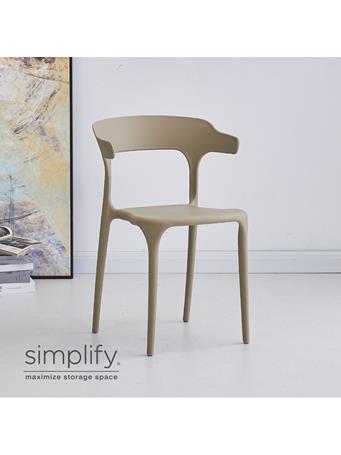 SIMPLIFY - Modern Lightweight Stackable Plastic Chair TAUPE
