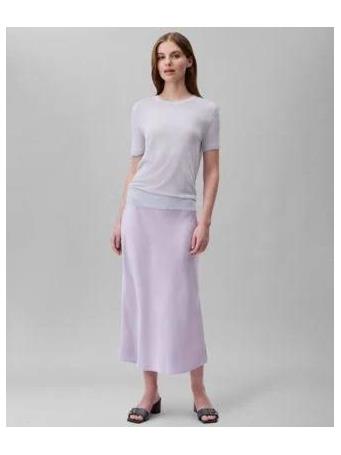 CALVIN KLEIN - Women's Fine Gauge Short-sleeve Sweater TURTLEDOVE