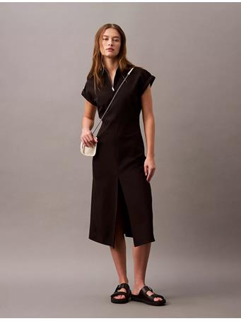 CALVIN KLEIN - Tech Stretch Zip Dress BLACK