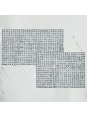 VCNY - Mainstays Tufted Windowpane Stripe Cotton Bath Rug Set SILVER