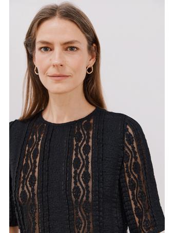 CORTEFIEL -  Lace Top BLACK
