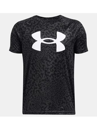 UNDER ARMOUR - Tech Big Logo Printed Boys' Short Sleeve T-Shirt ANTHRACITE/WHITE