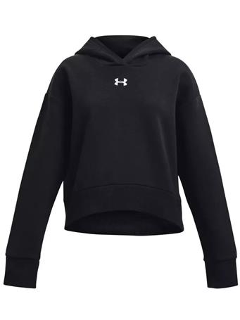 UNDER ARMOUR - Girls Rival Fleece Crop Hoodie BLACK/WHITE
