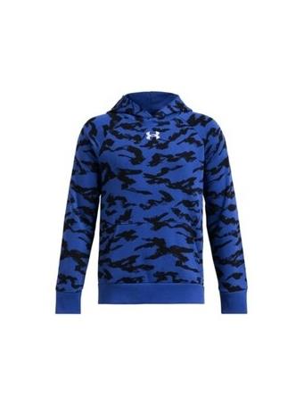 UNDER ARMOUR  - Rival Fleece Printed TECHBLUE/BLACK/WHITE
