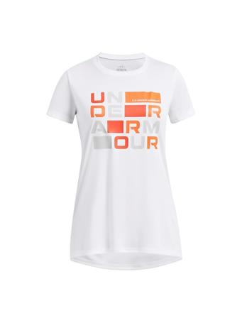 UNDER ARMOUR - Girls Tech Logo Short Sleeve T-Shirt WHITE/HALOGRAY