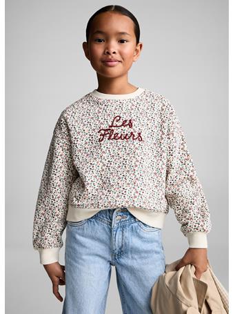 MANGO - Floral Print Sweatshirt GRAY