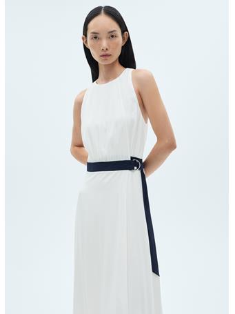 MANGO - Contrast Belt Dress WHITE