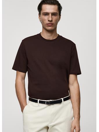 MANGO - Medium-weight Regular-fit T-shirt DK BROWN