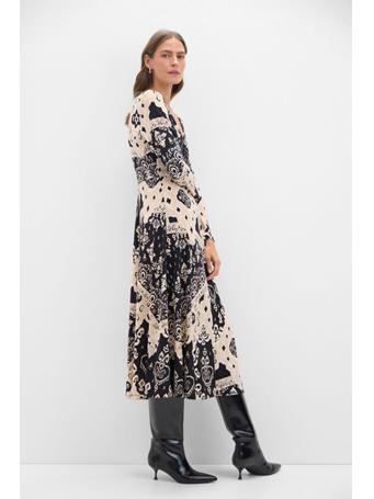 CORTEFIEL - Elastic Print Dress WHITE PRINT