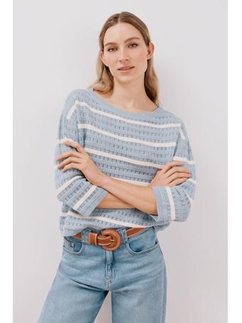 CORTEFIEL - Bicolor Striped Sweater LIGHT BLUE