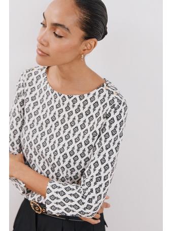 CORTEFIEL - Basic T -Shirt Boat Neckline BROWN PRINT