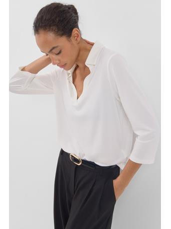 CORTEFIEL - Deep Cut Neck T -Shirt IVORY