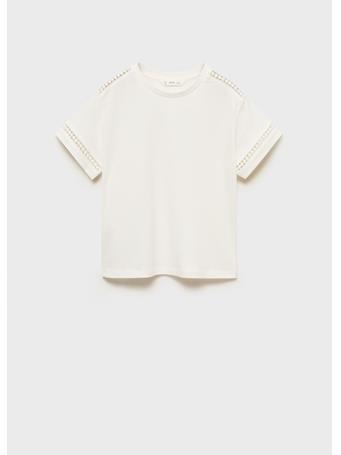 MANGO - Openwork Details T-shirt IVORY