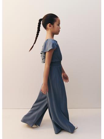 MANGO - Jumpsuit With Gathered Waist MED BLUE