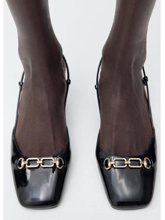 MANGO - Heeled Shoes With Link Detail BLACK