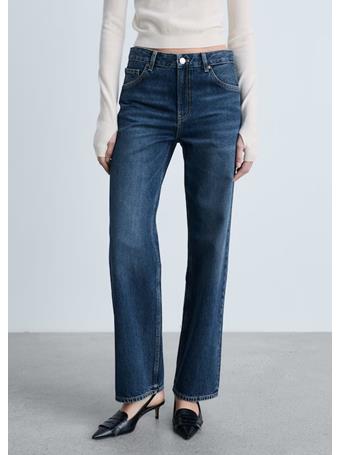 MANGO - Miami Medium-Rise Straight-Fit Jeans NAVY