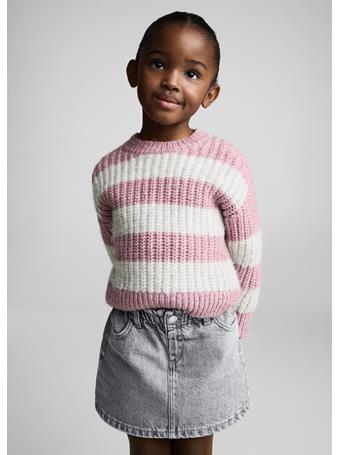 MANGO - Striped Rib Sweater PINK